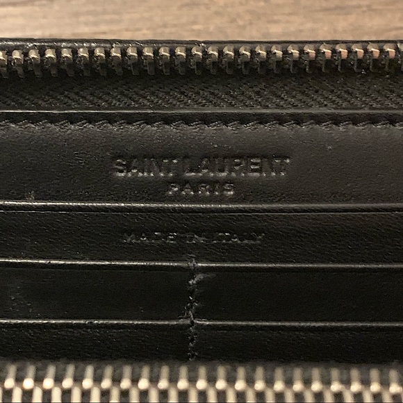❌SOLD❌ Saint Laurent Black Crocodile-Embossed Leather Zip-Around Long Wallet - Picture 13 of 14